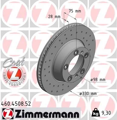 Zavorni disk ZIMMERMANN 460.4508.52