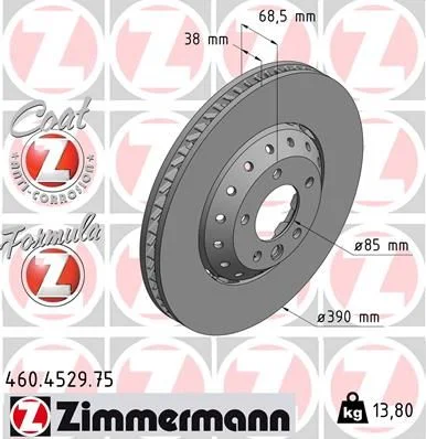 Zavorni disk ZIMMERMANN 460.4529.75