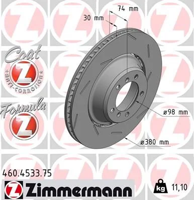 Stabdžių diskas ZIMMERMANN 460.4533.75