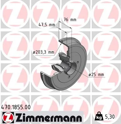 Zavorni boben ZIMMERMANN 470.1855.00