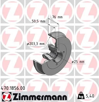Zavorni boben ZIMMERMANN 470.1856.00