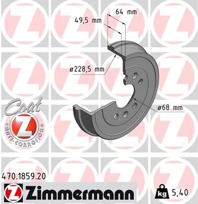 Zavorni boben ZIMMERMANN 470.1859.20