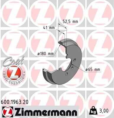 Zavorni boben ZIMMERMANN 600.1963.20