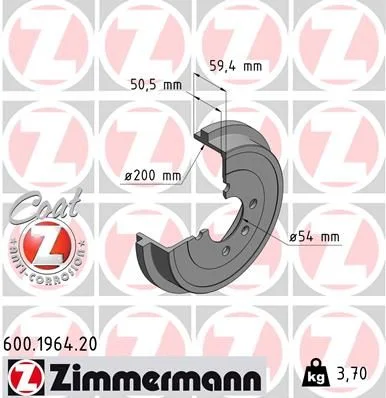Zavorni boben ZIMMERMANN 600.1964.20