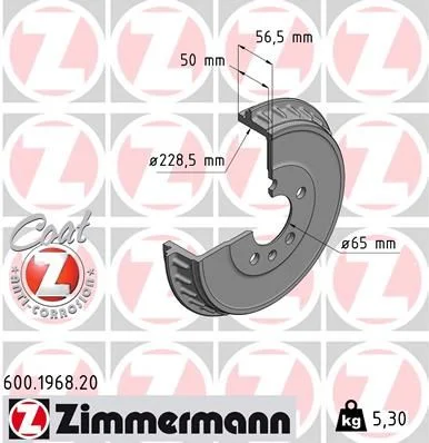 Zavorni boben ZIMMERMANN 600.1968.20
