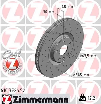 Zavorni disk ZIMMERMANN 610.3726.52