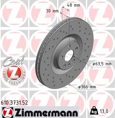 Brake Disc ZIMMERMANN 610.3731.52