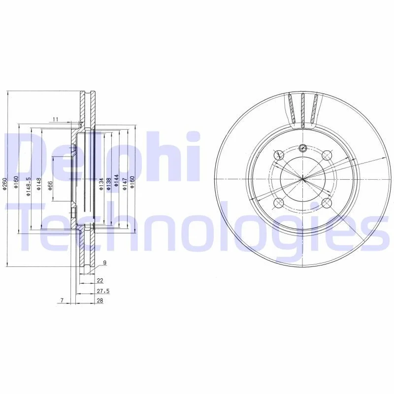 Brake Disc DELPHI BG2347