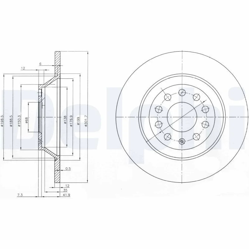 Brake Disc DELPHI BG3956C