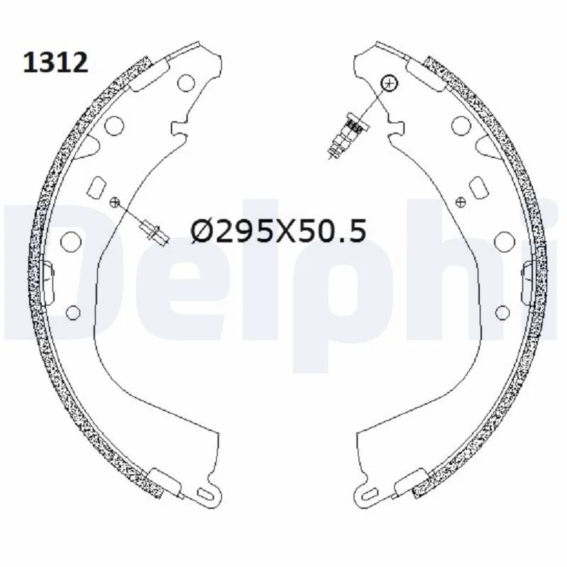 Komplet zavornih čevljev DELPHI LS2187
