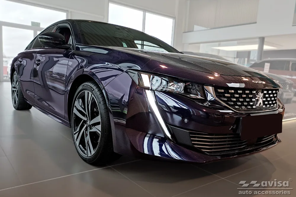 Door Sills Blue '' Hybrid '' (4Pcs) PEUGEOT 508 II limousine 2018-2023 Fl.2023- (black mirror) AVISA 2/16017