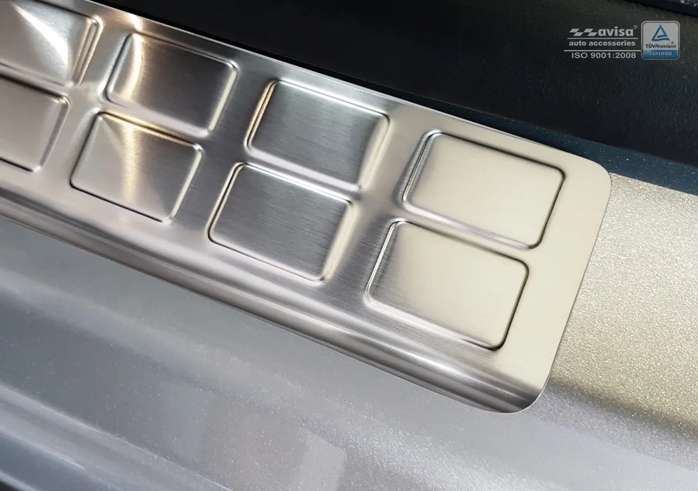 Slenksčių apsaugos CITROEN JUMPY III 4D 2016-> / CITROEN SPACE TOURER 2016-> / OPEL VIVARO III 2019-> reljefiniai stačiakampiai (2 vnt., priekinės) (sidabrinis satinas) AVISA 2/16301