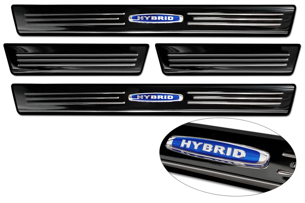 Door Sills Blue ''Hybrid ''(4Pcs) FORD FOCUS IV turnier/ Active 2018-2021, FL 2021-> / FORD FOCUS IV hatchback 5D 2018-2021, FL.2021-> (black mirror) AVISA 2/26020