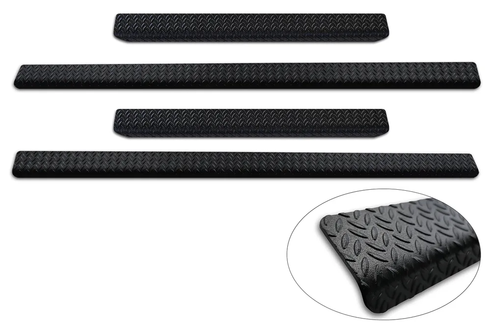Door Sills Embossed Grain Pattern (2 Pcs) FORD TRANSIT CUSTOM II / TOURNEO CUSTOM ii 2023-> / FORD E-TRANSIT CUSTOM II , FORD E-TOURNEO CUSTOM II 2023-> Sport version / VOLKSWAGEN TRANSPORTER T7 2024-> / VOLKSWAGEN Caravelle T7 2025- (black MAT) AVISA 2/26101