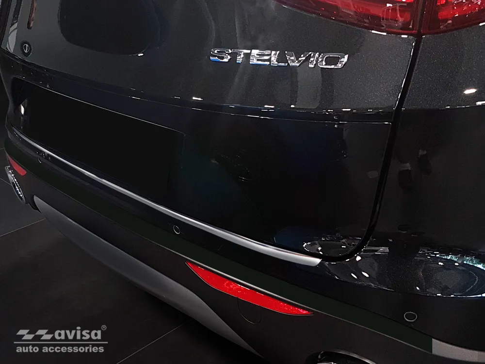 Rear bumper protector ALFA ROMEO STELVIO 2016-2020, FL2020-> (silver satine) AVISA 2/35422