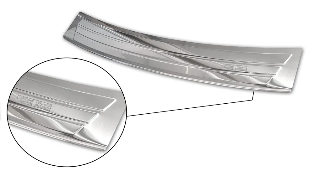 Rear bumper protector MINI COUNTRYMAN R60 2010-2014 (engrave British flag) (silver satine) AVISA 2/35443