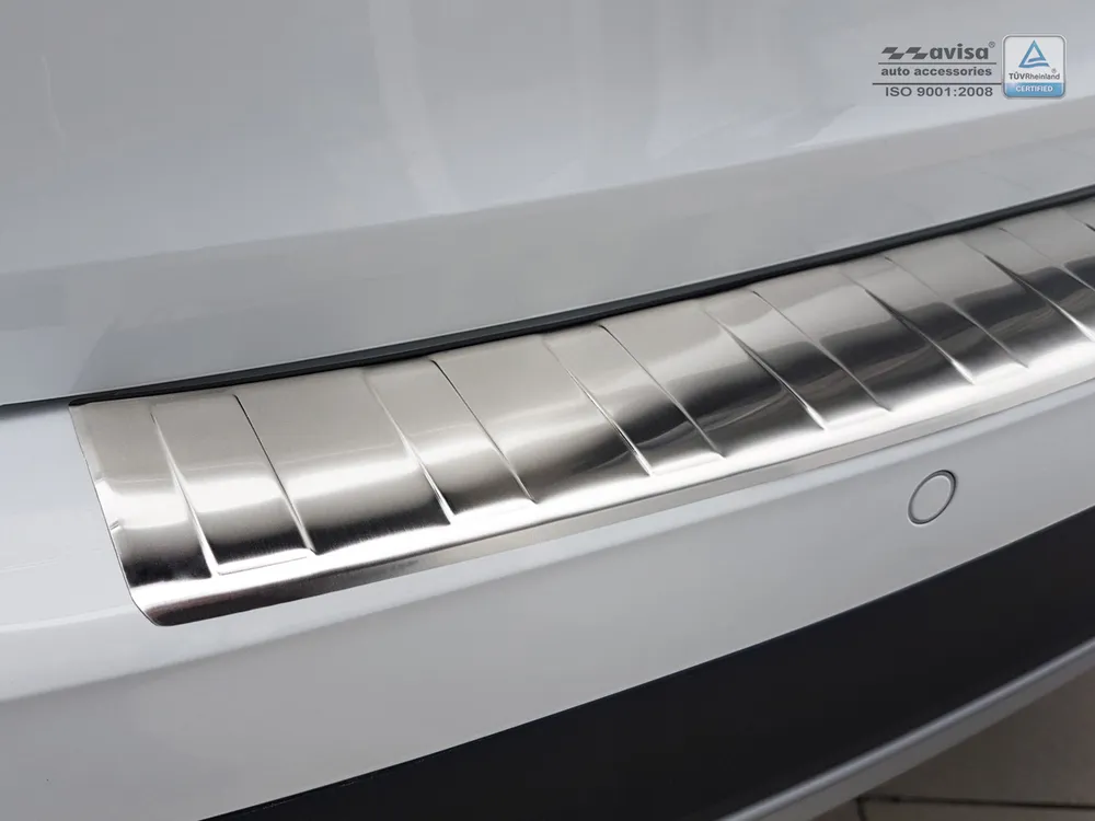 Rear bumper protector AUDI A4 B9 ALLROAD 2016-2019, FL2019-> (silver satine) AVISA 2/35507