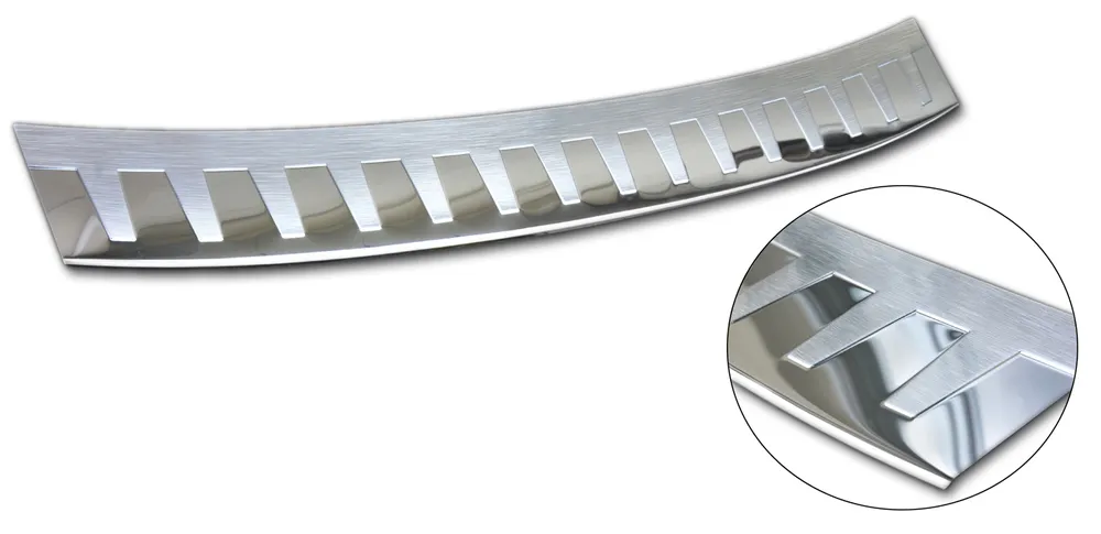 Rear bumper protector SKODA OCTAVIA III combi RS version 2013-2016, FL 2016-2019 (silver satine) AVISA 2/35784