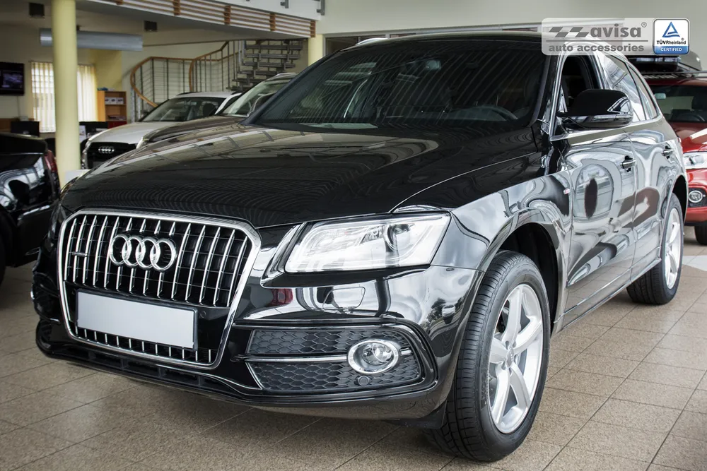 Rear bumper protector AUDI Q5 2008-2012, FL2012-2016 / AUDI SQ5 2013-> (silver mirror) AVISA 2/38007