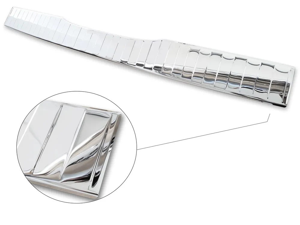 Rear bumper protector MERCEDES V Class W447 / VITO III / Marco Polo 2014-2019, FL2019-2024, FL 2024-> (the version with two rear doors and the version with trunk opening upwards) (silver mirror) AVISA 2/38042