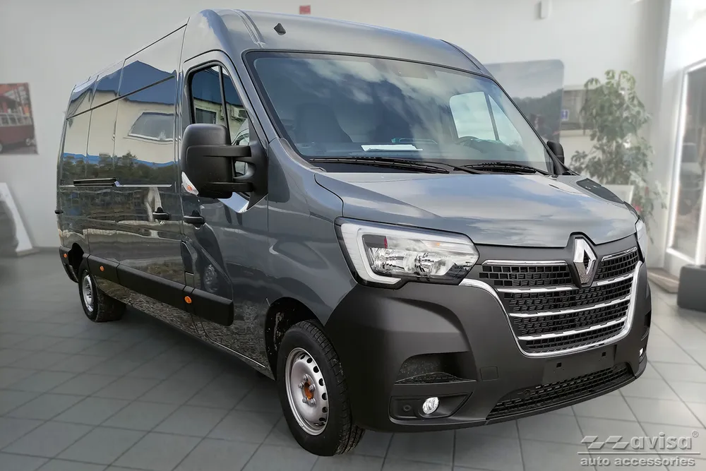 Galinio buferio apsauga NISSAN NV400 2010-2014, FL2014-> / OPEL MOVANO 2010-2014, FL2014-2021 / RENAULT MASTER III 2010-2014, FL 2014->2024 longer version (juodas matinis) AVISA 2/40234