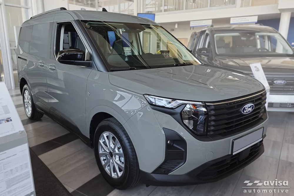 Rear bumper protector FORD TOURNEO COURIER II 2023-> (fits to both versions: twin door and tailgate / Primer ) / FORD TOURNEO COURIER II 2023-> / TRANSIT COURIER II 2023-> (fits to both versions: twin door and tailgate /Primer ) (silver satine) AVISA 2/42201