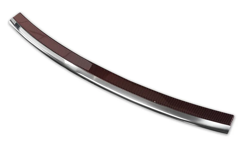 Galinio buferio apsauga AUDI Q5 2008-2012, FL2012-2016 / AUDI SQ5 2013-> (mirror steel, red&black carbon fibre) AVISA 2/44022