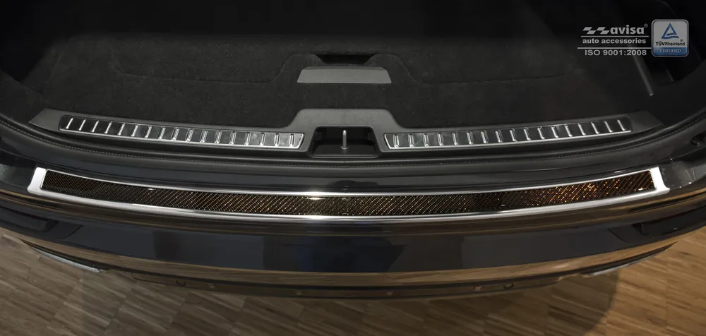 Galinio buferio apsauga VOLVO XC90 II 2015-2019 FL.2019-2024 FL.2024-> (mirror steel, red&black carbon fiber) AVISA 2/44026