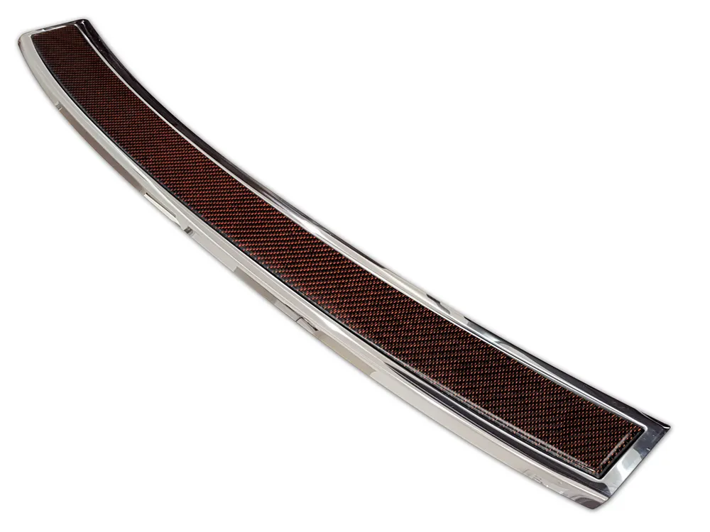 Galinio buferio apsauga VOLVO XC60 2013-2017 (silver mirror, red carbon fiber) AVISA 2/44034