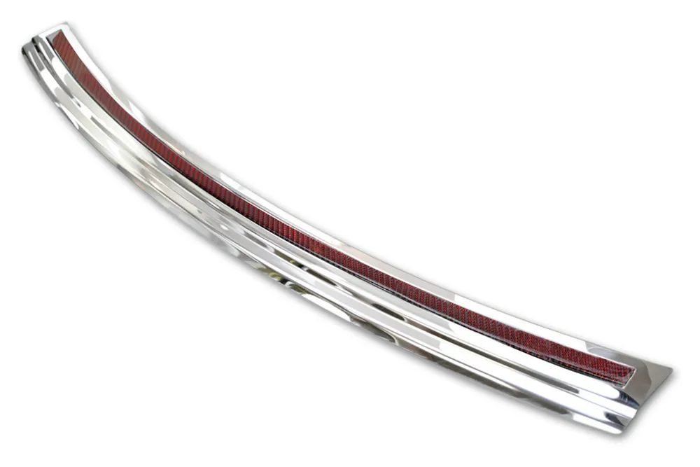 Rear bumper protector PORSCHE MACAN 2013-2019, FL2019->2021 , FL 2021-> (mirror steel, red&black carbon fiber) AVISA 2/44048