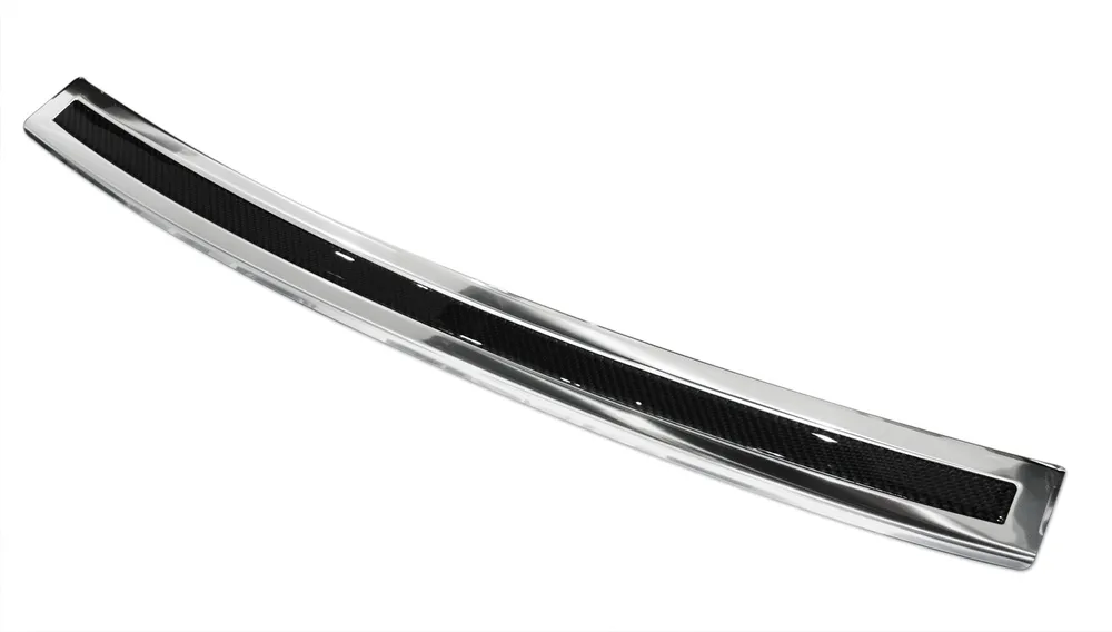 Galinio buferio apsauga BMW X6 II F16 2014-2019 (mirror steel, black carbon fiber) AVISA 2/44051