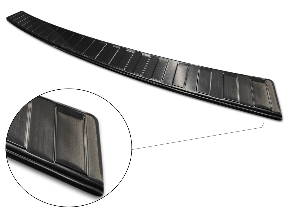 Rear bumper protector VOLKSWAGEN TRANSPORTER T5 Multivan, Caravelle 2003-2012,FL2012-2015 ( fits to the two rear doors and the version with trunk opening upwards) / VOLKSWAGEN TRANSPORTER T6 2015-2019, FL2019-2024 (fits to the version with two rear doors) (black) AVISA 2/45293