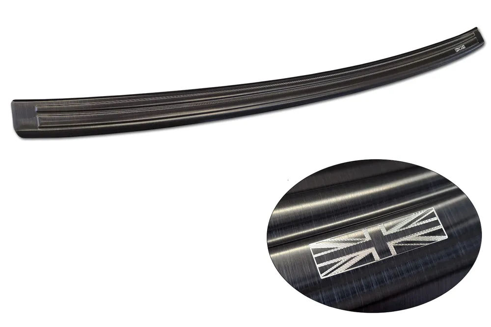 Rear bumper protector MG ZS FL.2019-2024 / MG ZS EV FL.2021-2024 (engrave British flag) (black) AVISA 2/45376