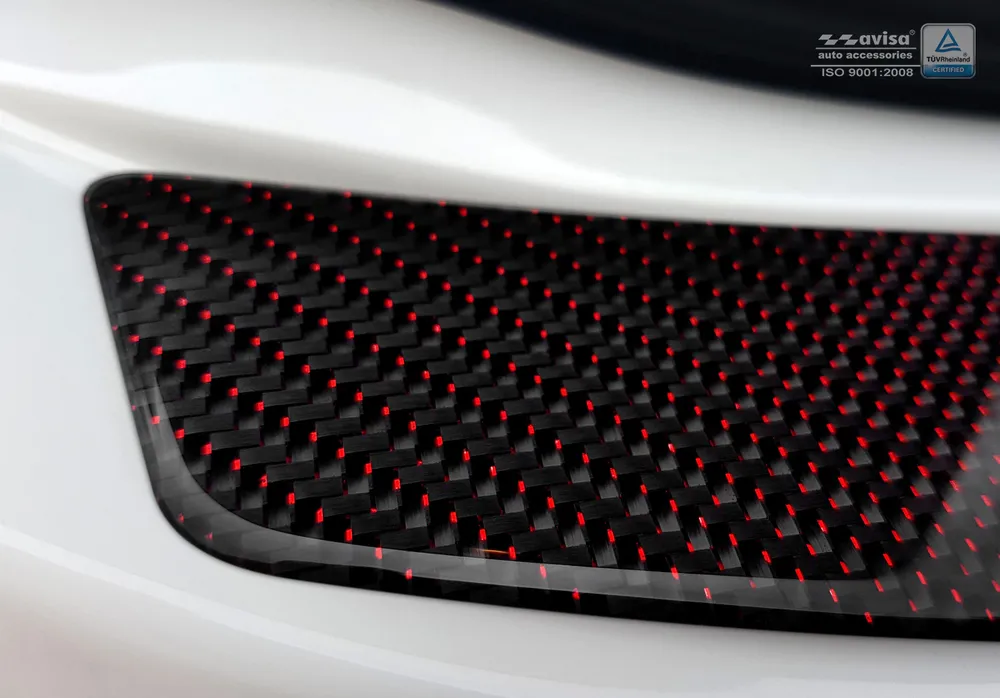 Rear bumper protector MERCEDES CLS (C218) 2014-> (red / black) AVISA 2/46020