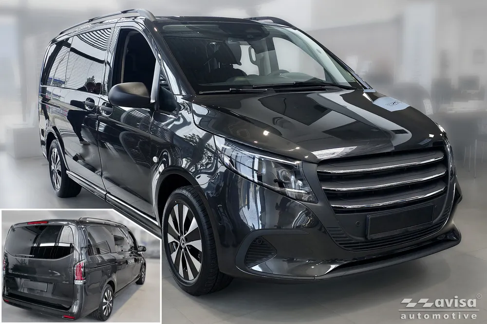Cup Holder Trim Cover MERCEDES VITO TOURER W447 FL 2024-> (silver MAT) AVISA 2/53502