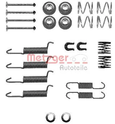 Accessory Kit, parking brake shoes METZGER 105-0016