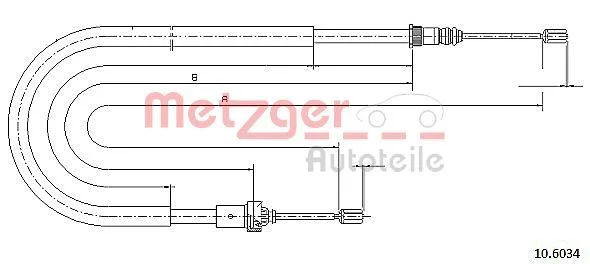 Cable Pull, parking brake METZGER 10.6034