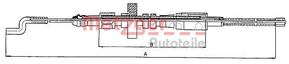 Cable Pull, parking brake METZGER 10.7391