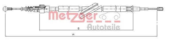 Cable Pull, parking brake METZGER 10.7506