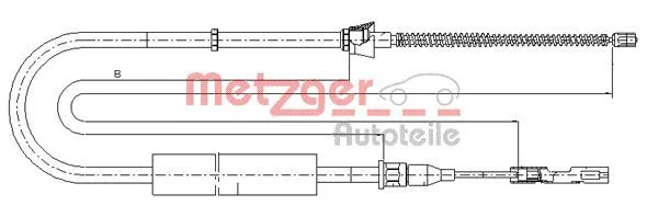 Cable Pull, parking brake METZGER 10.7507