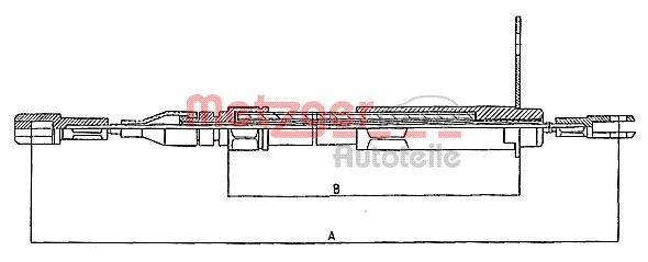 Cable Pull, parking brake METZGER 10.943