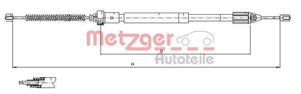 Cable Pull, parking brake METZGER 11.6597