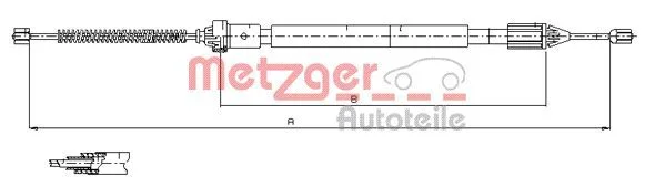 Poteg kabla, parkirna zavora METZGER 11.6598
