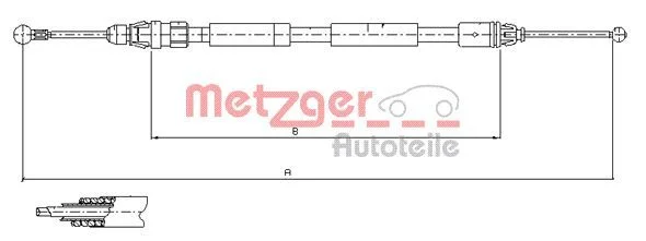 Poteg kabla, parkirna zavora METZGER 11.6807