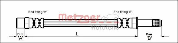 Brake Hose METZGER 4110048