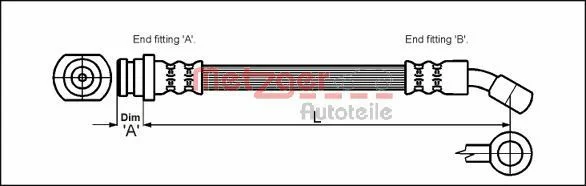 Brake Hose METZGER 4110072
