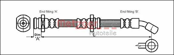 Brake Hose METZGER 4110081