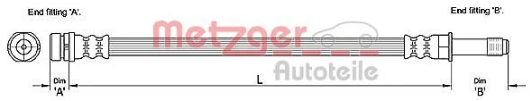 Brake Hose METZGER 4110231