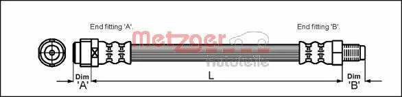 Brake Hose METZGER 4110581