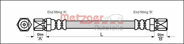 Brake Hose METZGER 4111353